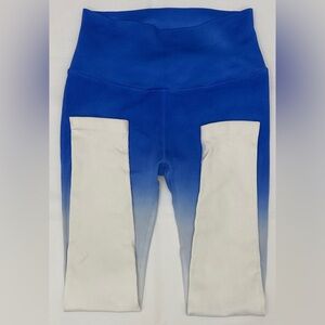 Spiritual Gangster Ribbed Blue and White Ombre Leggings